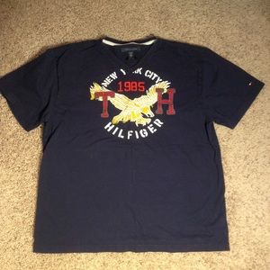 Men's size XXL blue Tommy Hilfiger v-neck T-shirt